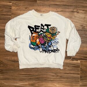 H&M Kid’s White Graphic Sweatshirt with Best Friends Design